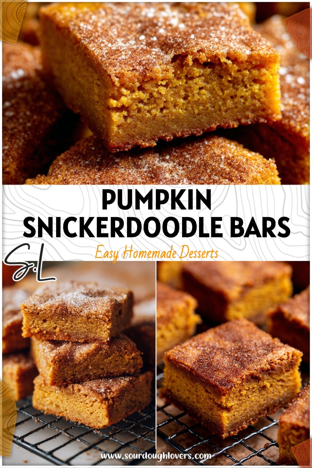 Chewy Pumpkin Snickerdoodle Bars with Brown Butter