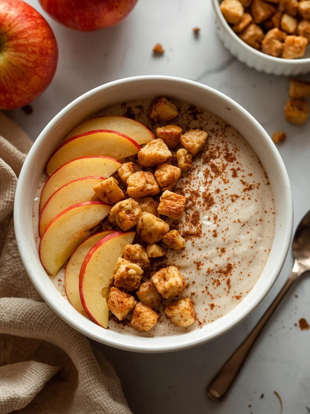 Apple Cinnamon Yogurt Protein Bowl - Easy & Healthy Overnight Breakfast