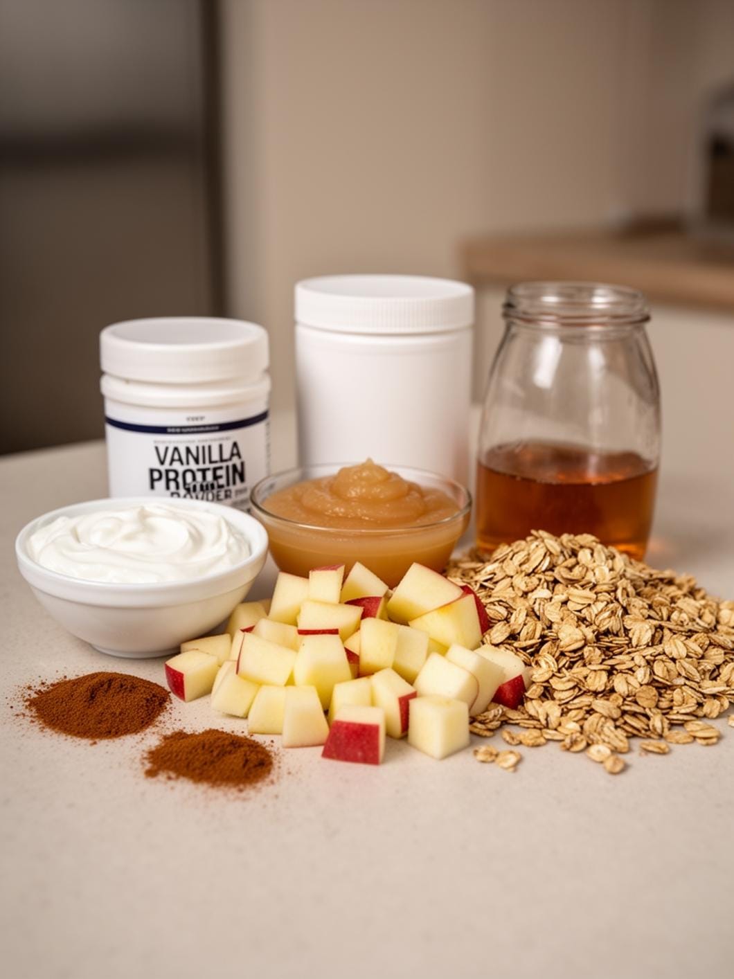 Apple Cinnamon Yogurt Protein Bowl - Easy & Healthy Overnight Breakfast