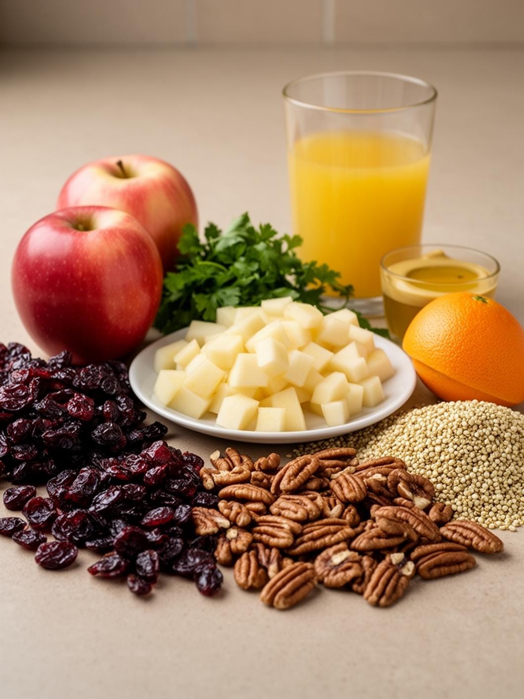 Apple Cranberry Quinoa Salad with Honey-Orange Dressing