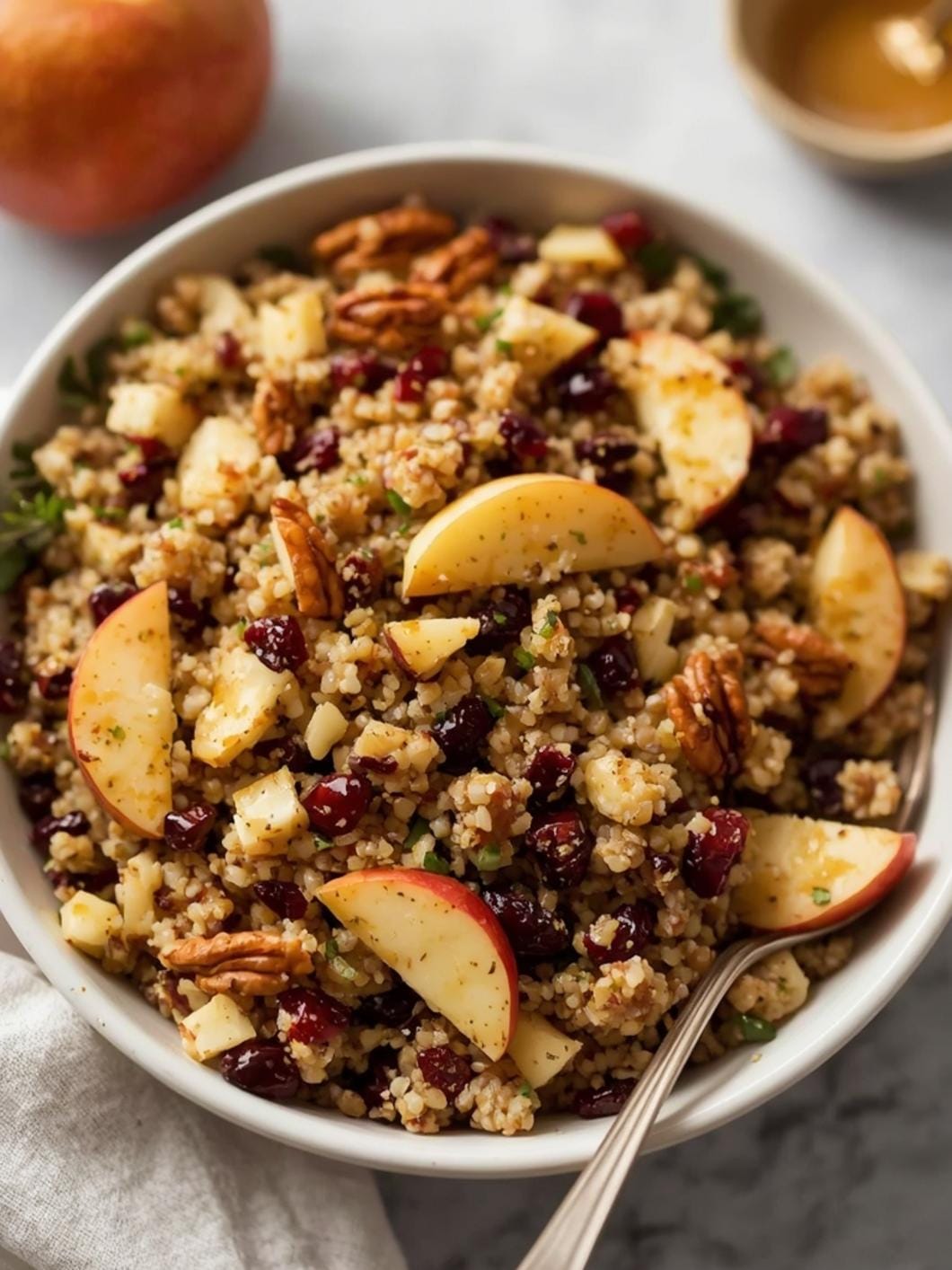 Apple Cranberry Quinoa Salad with Honey-Orange Dressing