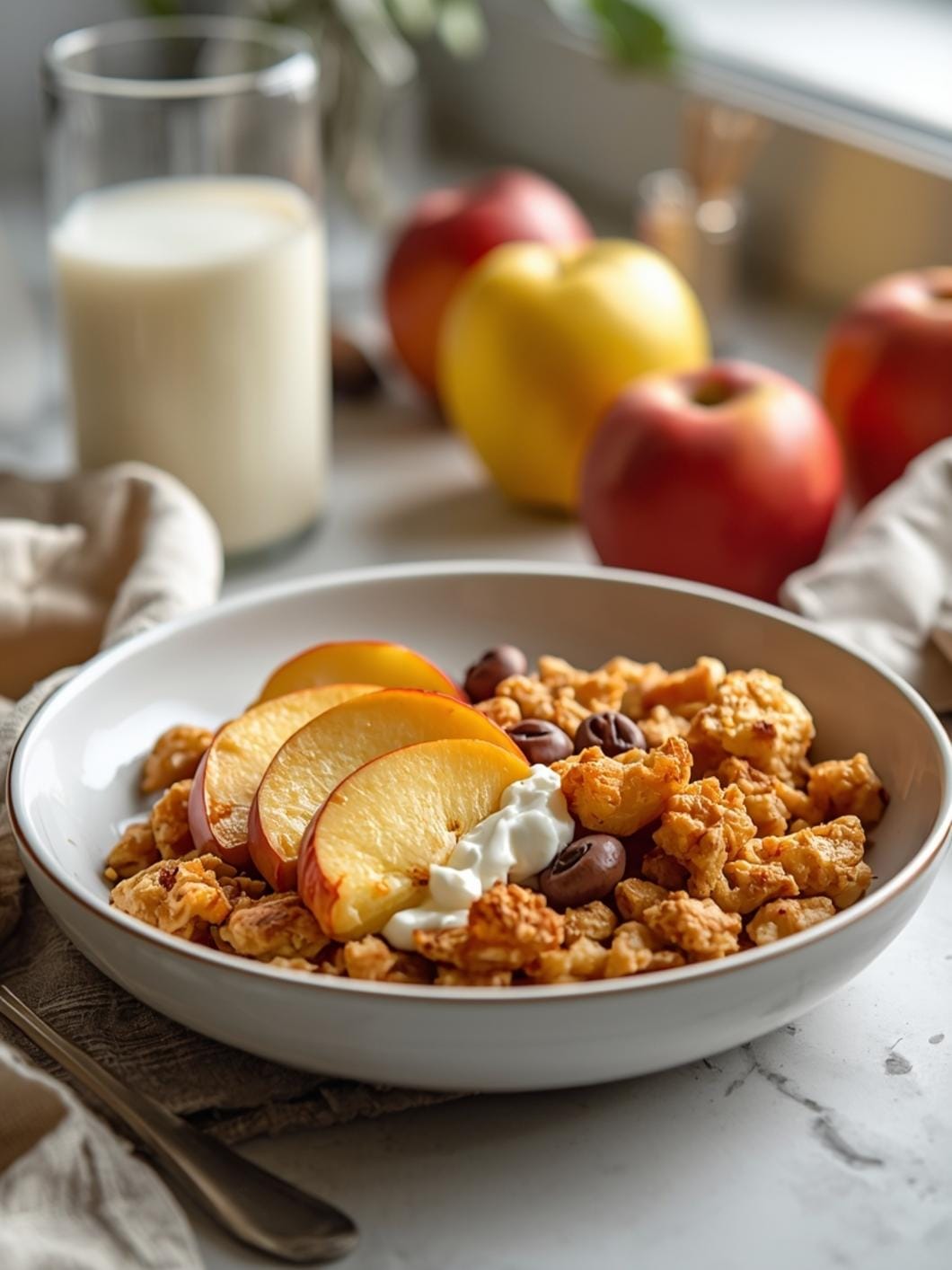 Apple Pie Cottage Cheese Bowl: Healthy Breakfast & Snack Idea