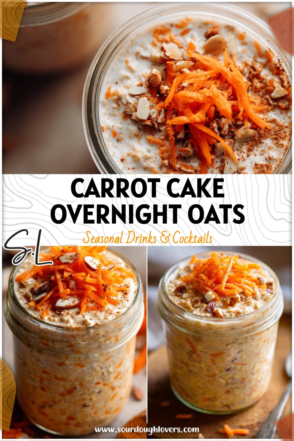 Healthy Carrot Cake Overnight Oats with Almond Milk