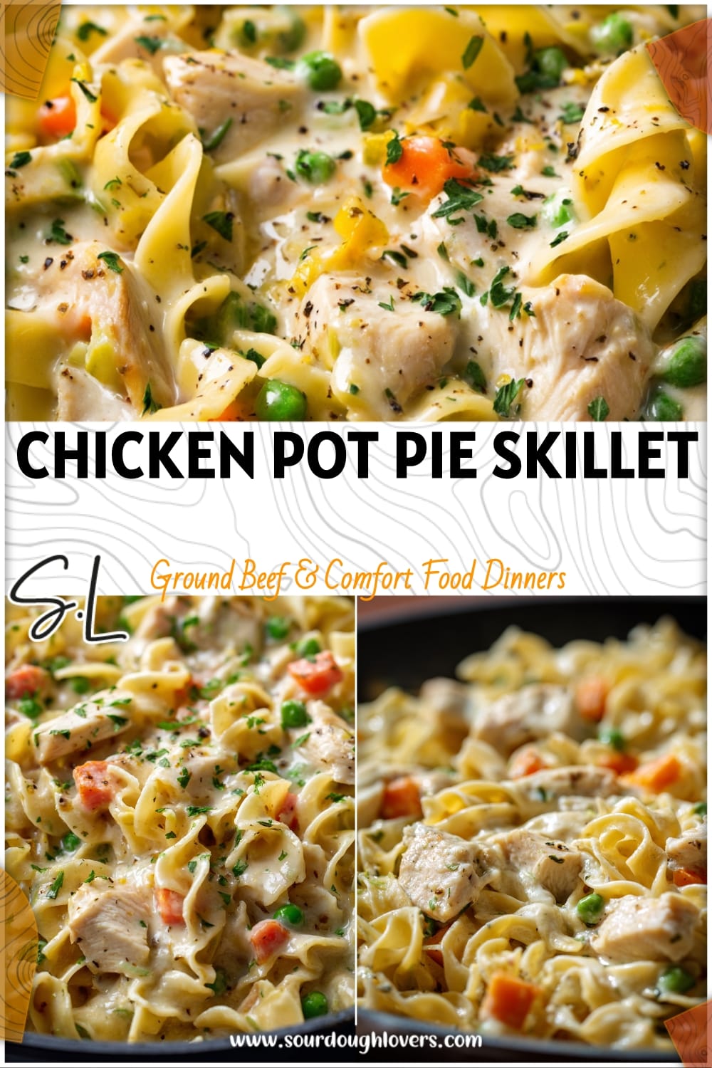 Easy Chicken Pot Pie Skillet with Noodles