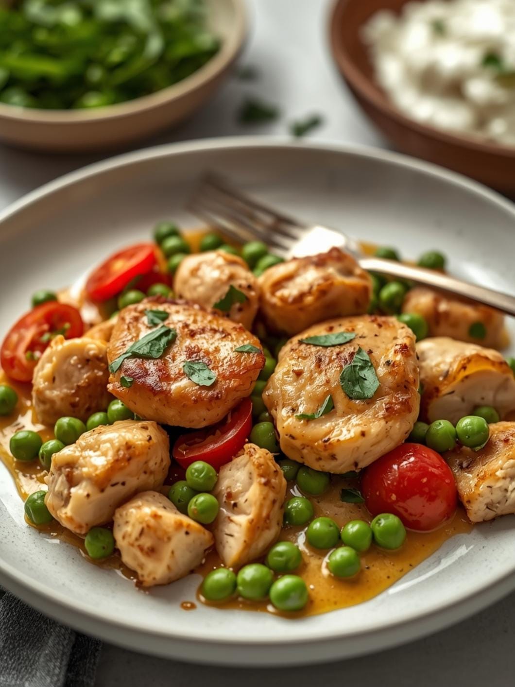 Creamy Chicken & Pea Skillet: Easy Mediterranean Dinner Idea