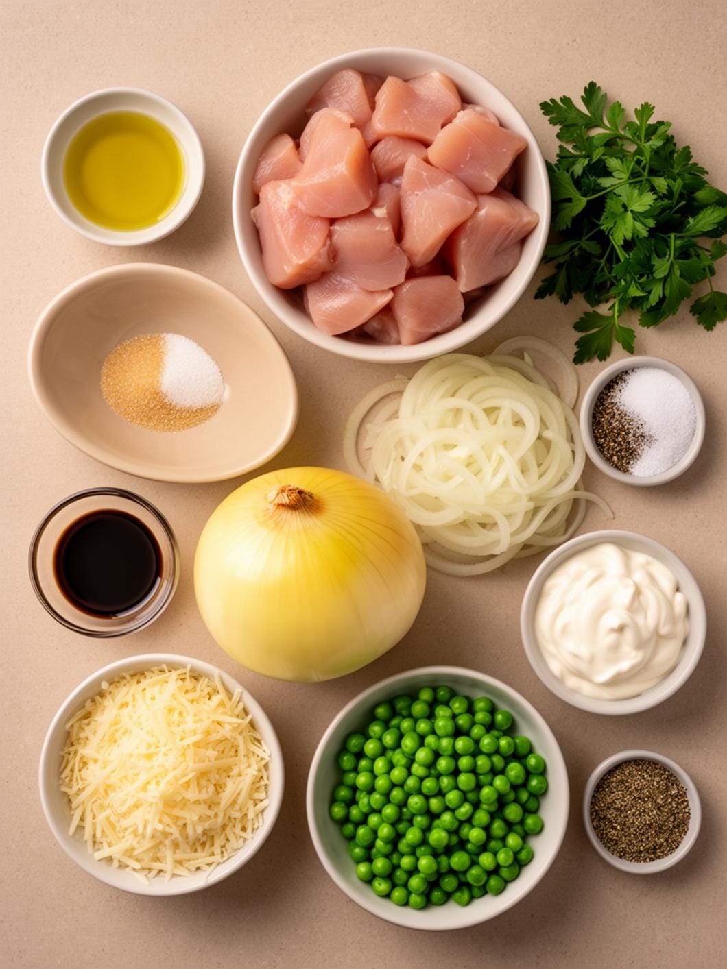 Creamy Chicken & Pea Skillet with Balsamic Onions 13 Creamy Chicken & Pea Skillet with Balsamic Onions