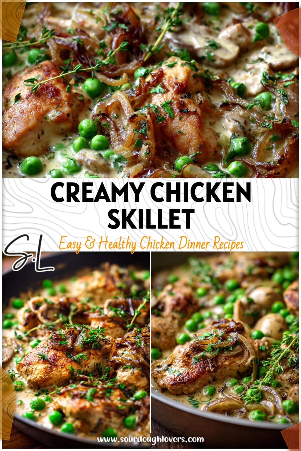 Creamy Chicken & Pea Skillet with Balsamic Onions 14 Creamy Chicken & Pea Skillet with Balsamic Onions