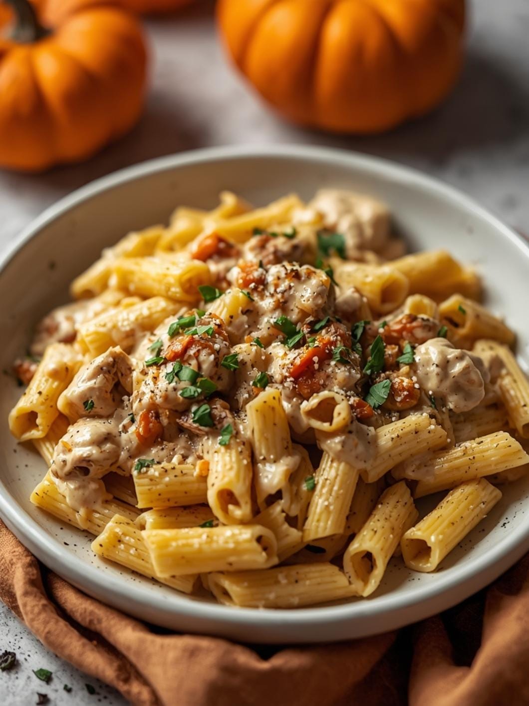 Creamy Pumpkin Alfredo Pasta: Easy Fall Comfort Food Dinner