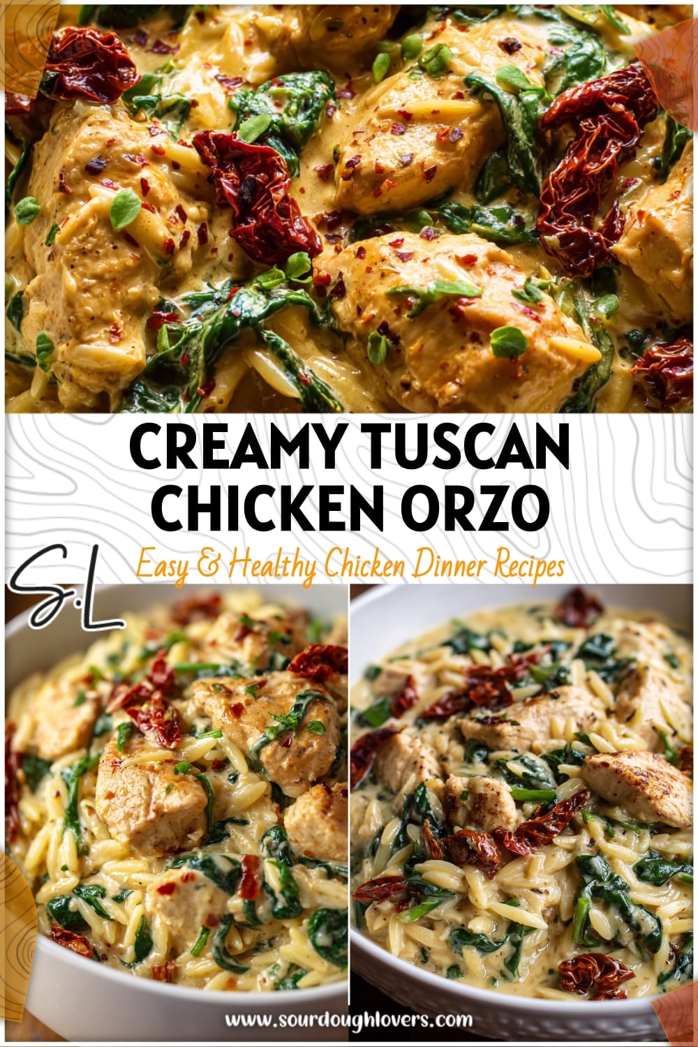 Creamy Tuscan Chicken Orzo with Spinach & Sun-Dried Tomatoes