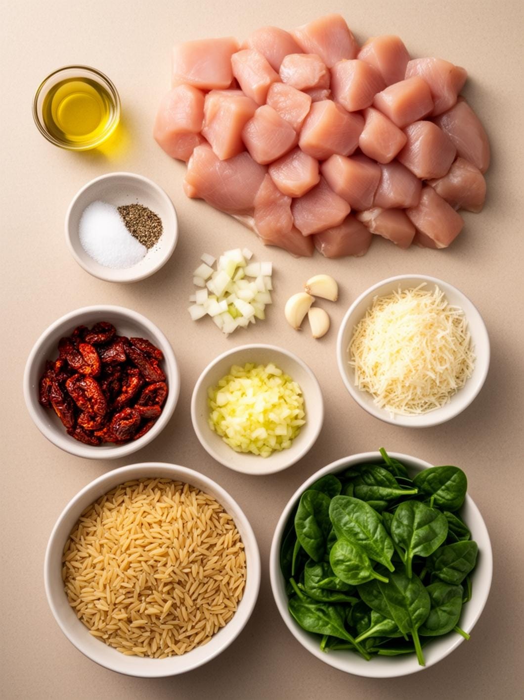 Creamy Tuscan Chicken Orzo with Spinach & Sun-Dried Tomatoes