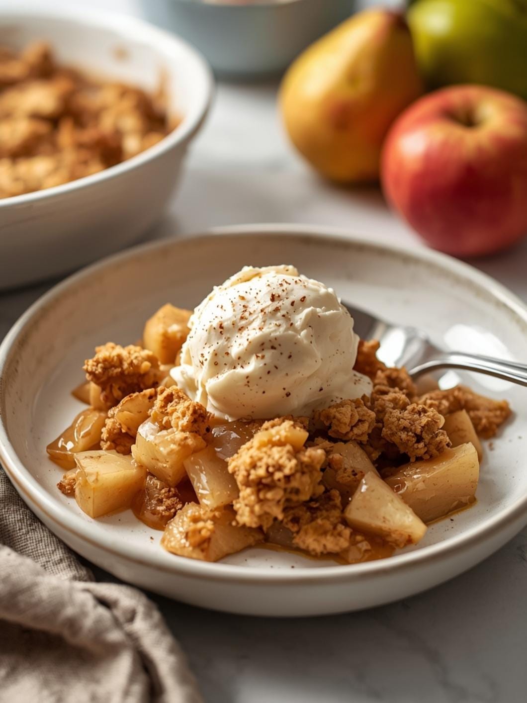 Easy Apple Pear Crisp with Granola Crumble Topping