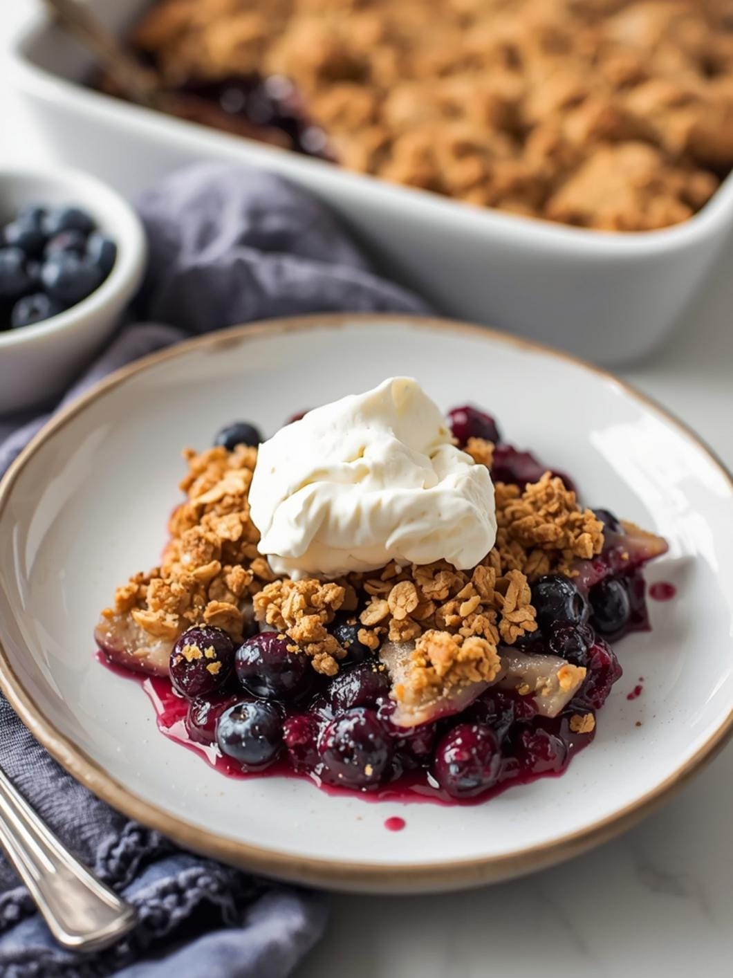 Easy Blueberry Crisp with Oat Topping
