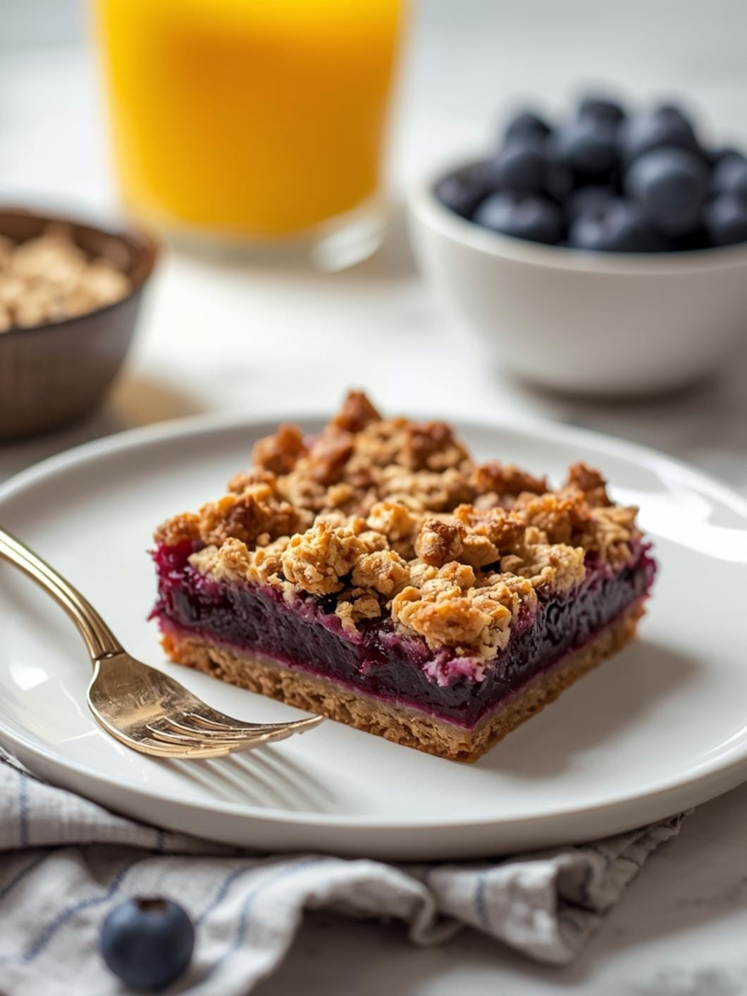 Easy Blueberry Crumble Bars with Oatmeal - Perfect for Breakfast or Dessert!