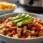 Easy Crockpot Chicken Burrito Bowls with Avocado 12 =