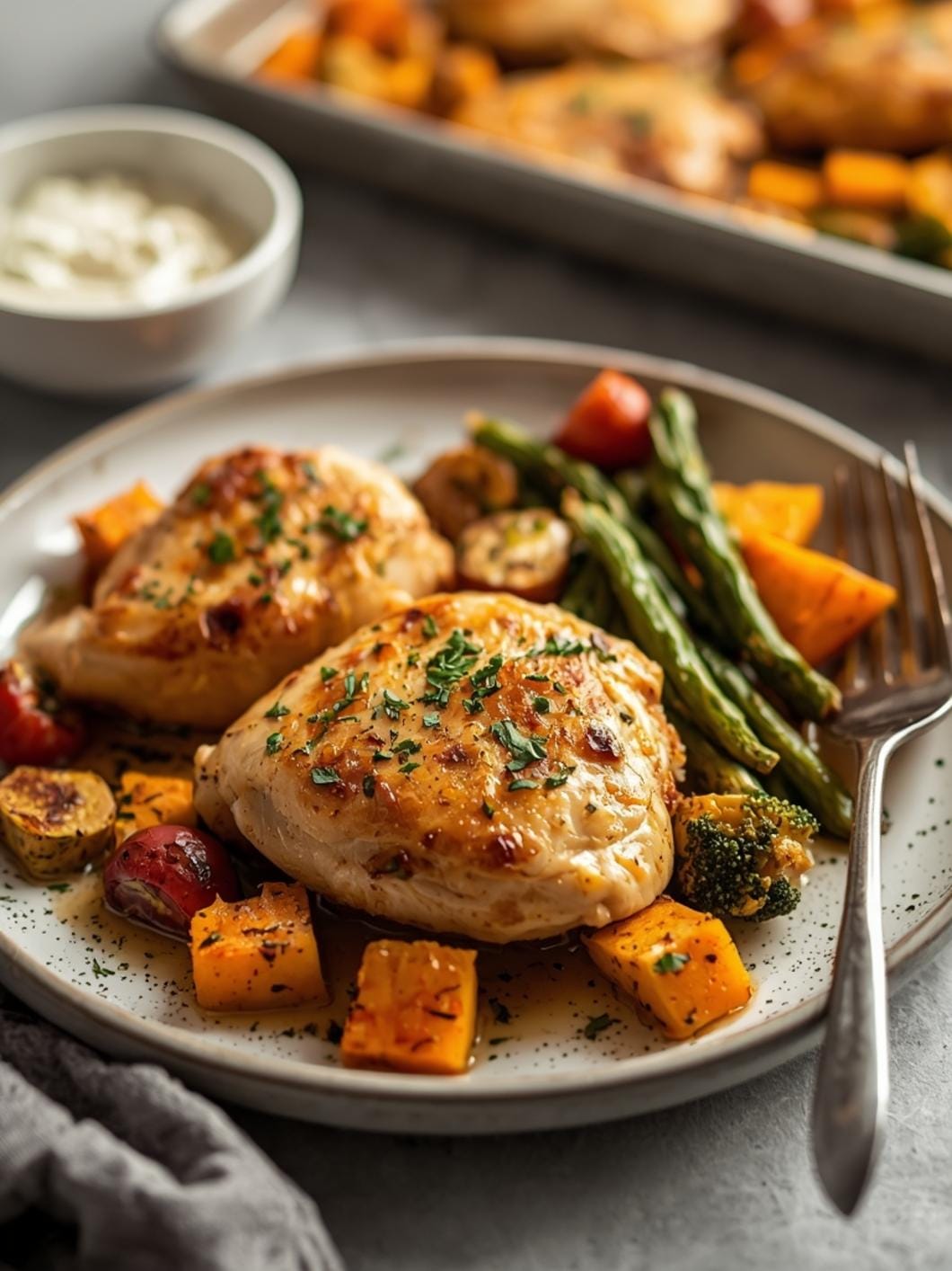 Easy Fall Sheet Pan Chicken Dinner with Veggies