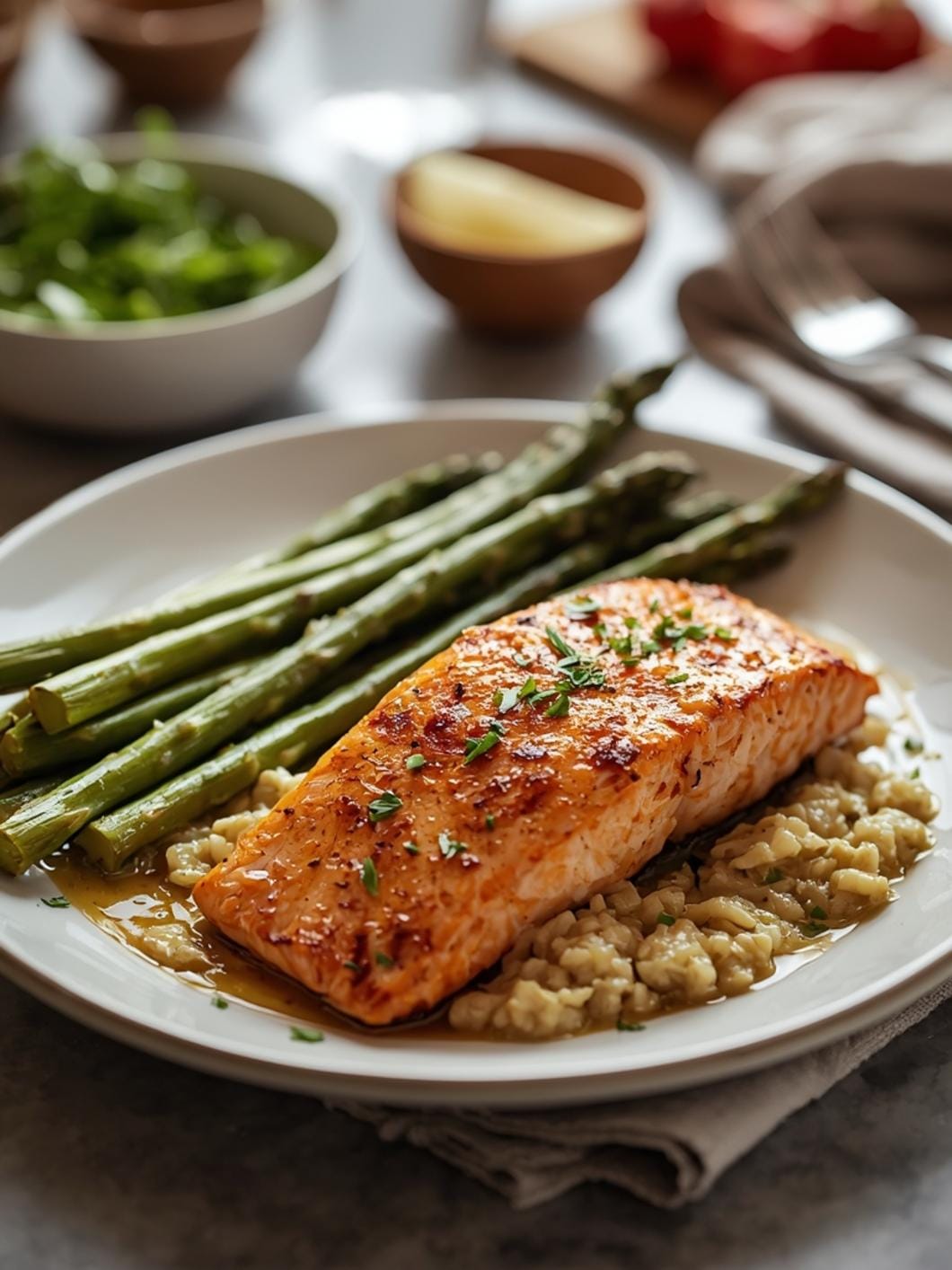 Easy Garlic Butter Salmon & Asparagus Recipe