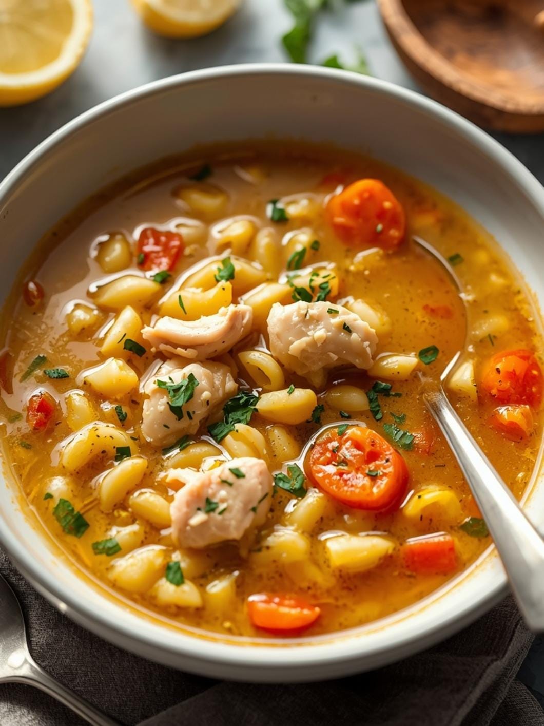 Easy Lemon Chicken Orzo Soup Recipe