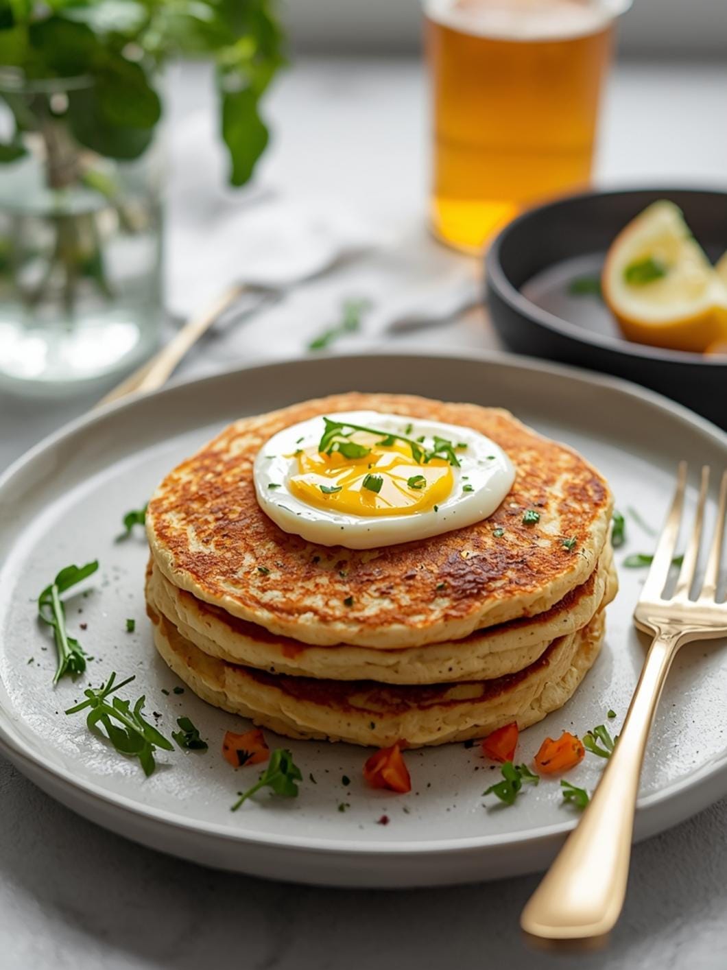 Easy Overnight Sourdough Discard Savory Pancakes