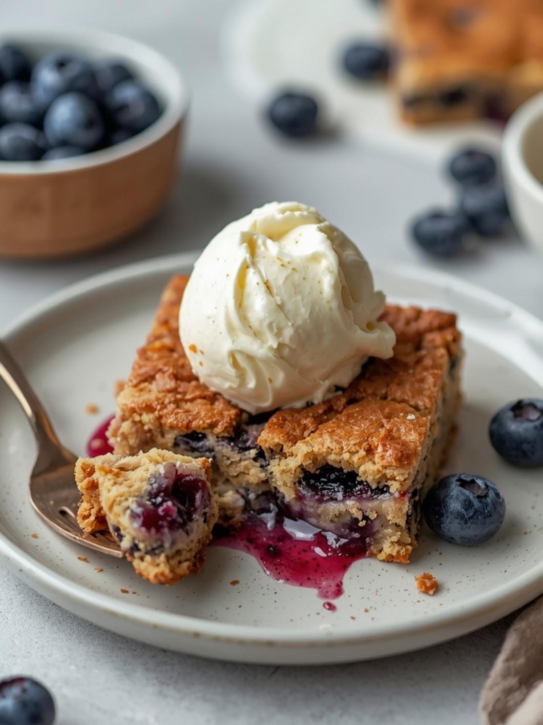 Easy Sourdough Blueberry Snack Cake - Not Too Sweet Dessert Recipe