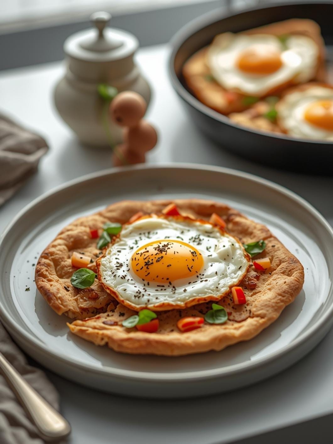 Easy Sourdough Breakfast Skillet Flatbread with Discard Starter
