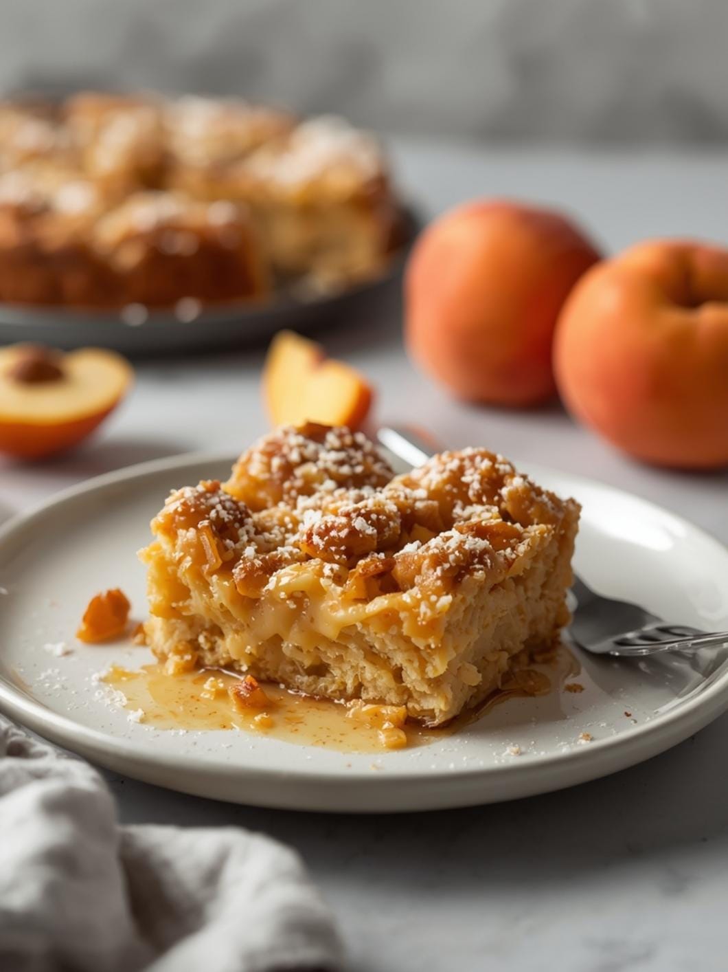 Easy Sourdough Peach Snack Cake Recipe