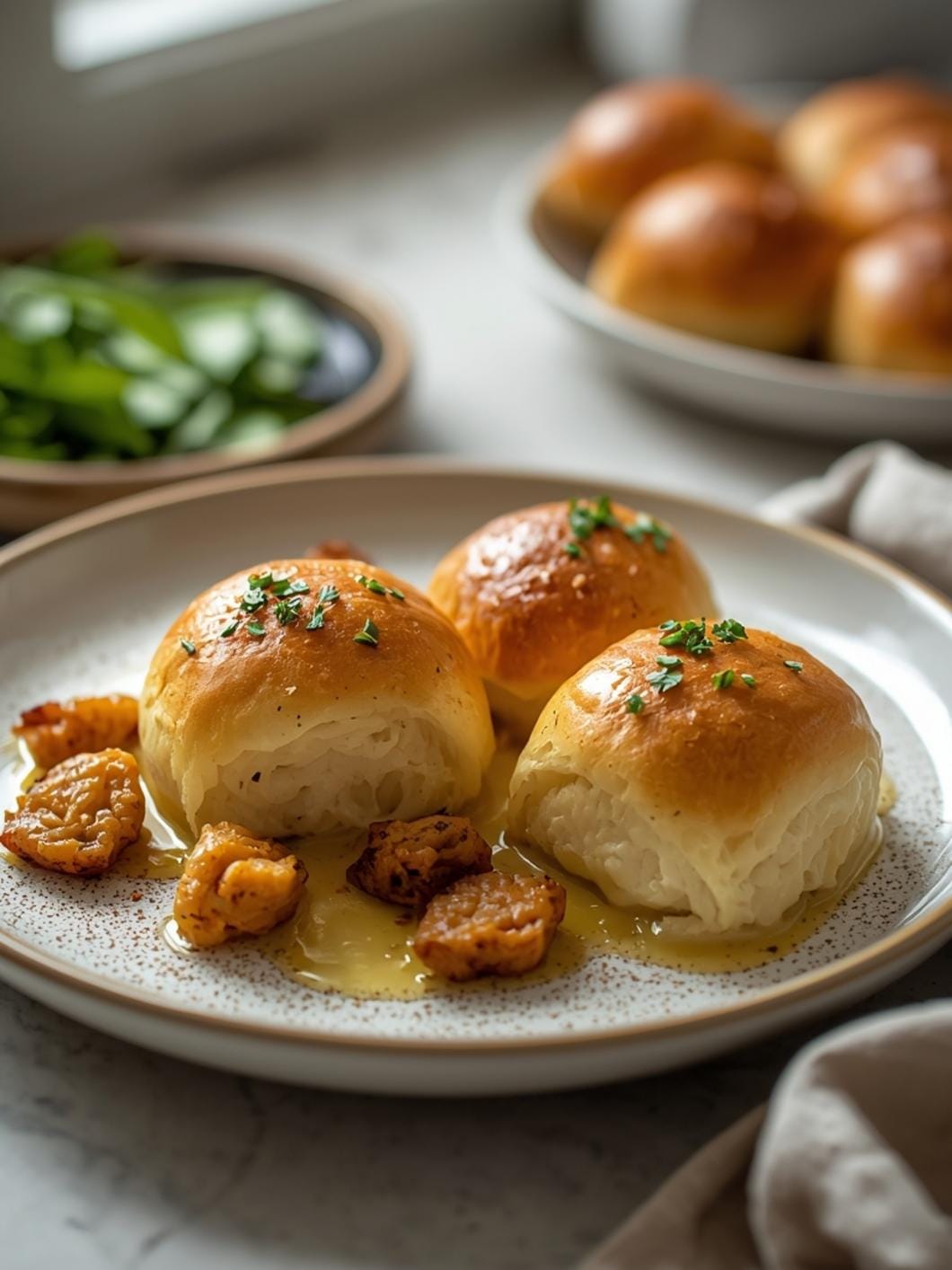 Fluffy Sourdough Garlic Butter Dinner Rolls Recipe