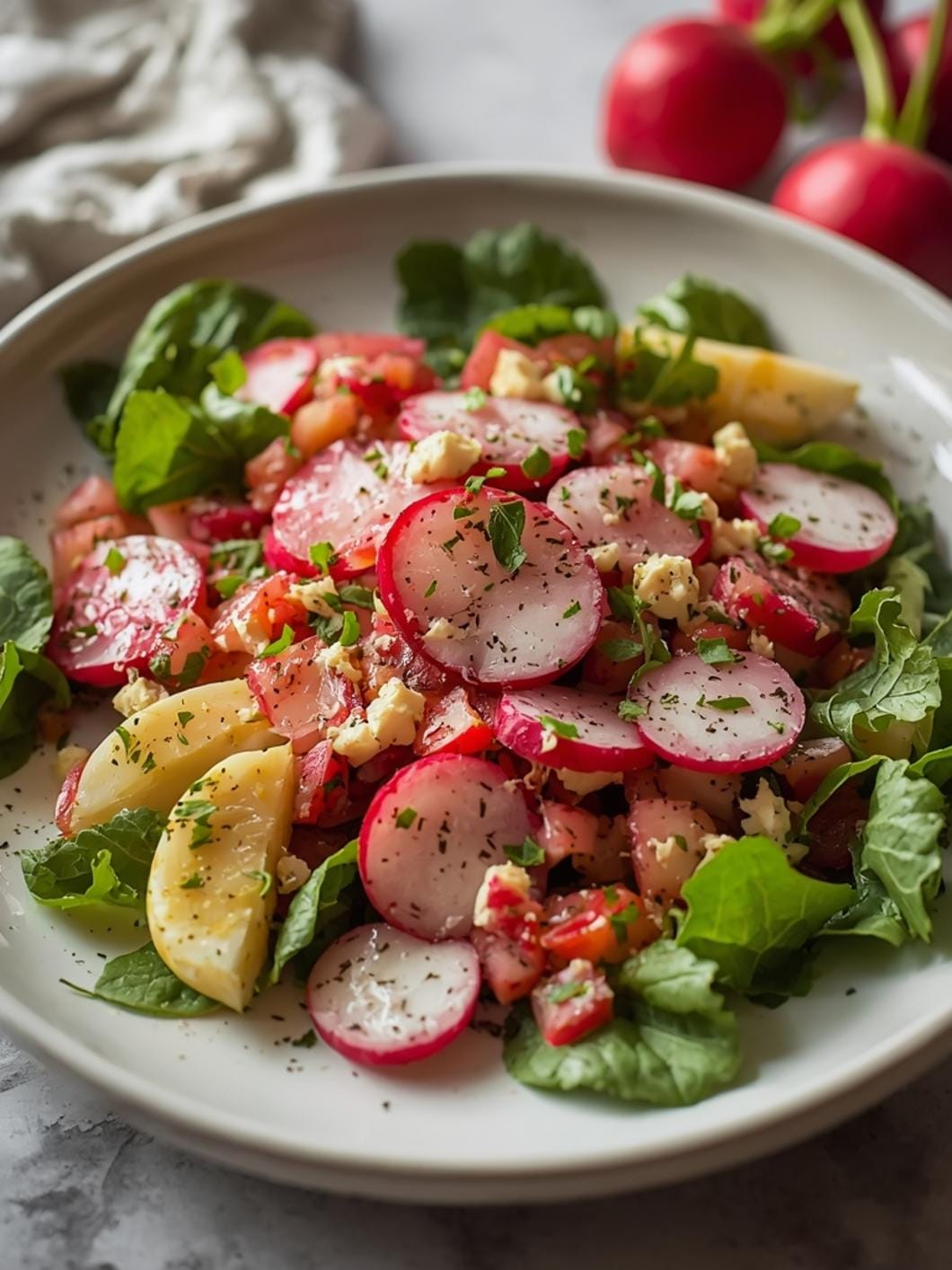 Fresh Spring Garden Salad with Radishes