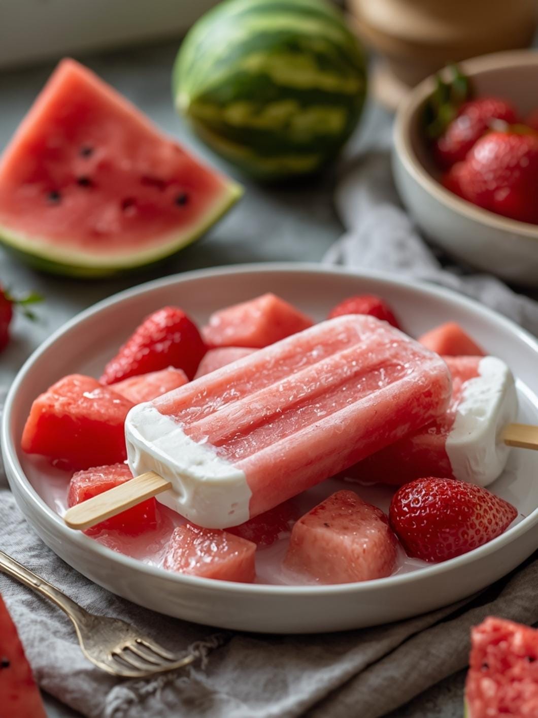 Frozen Watermelon & Greek Yogurt Pops: Easy No-Sugar Treat for Kids!