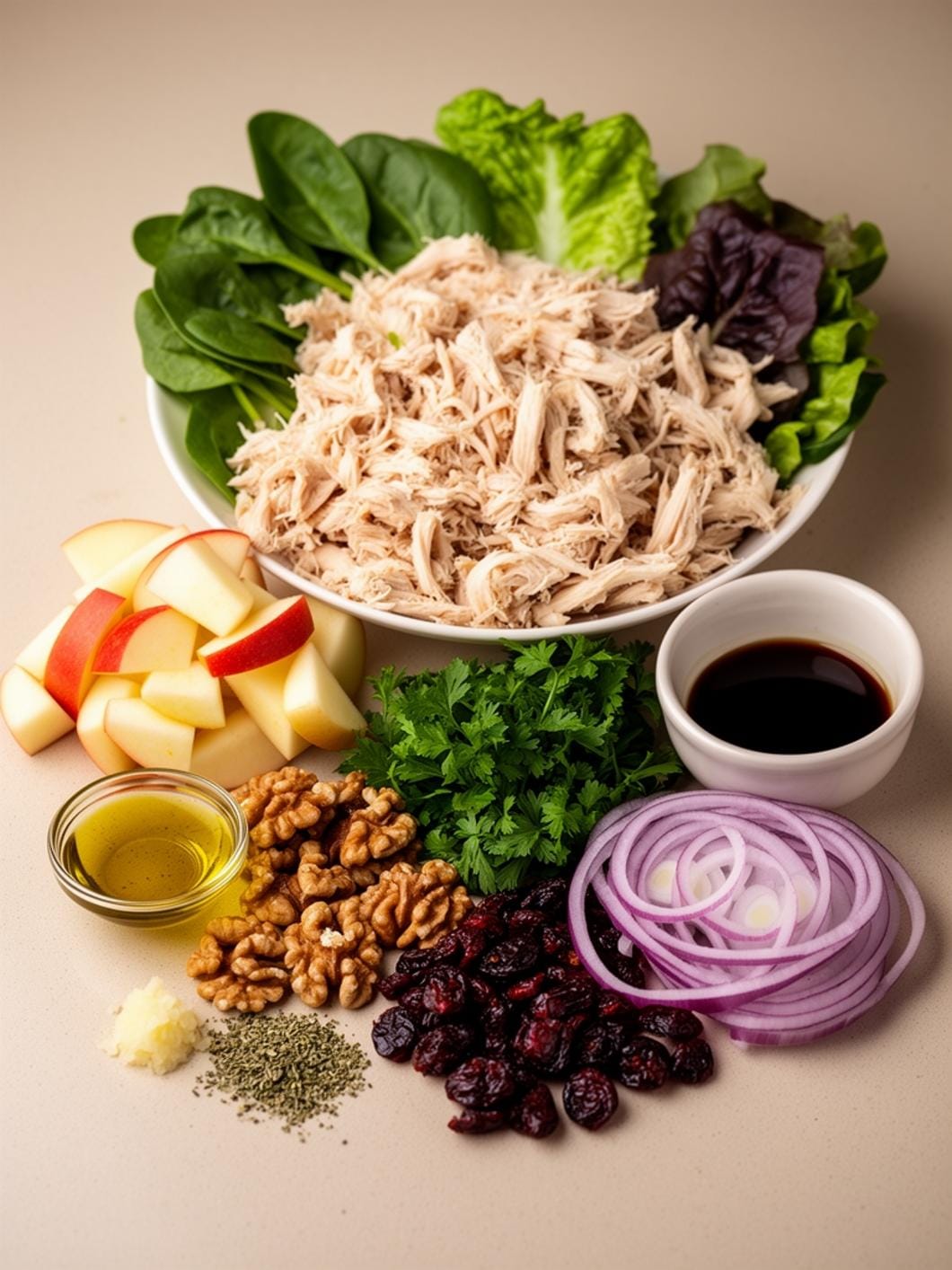 Harvest Chicken Salad with Homemade Balsamic Dressing - Healthy Family Dinner Idea