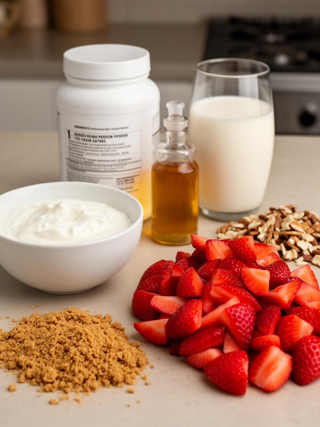 Healthy Protein Strawberry Cheesecake Bowl Recipe