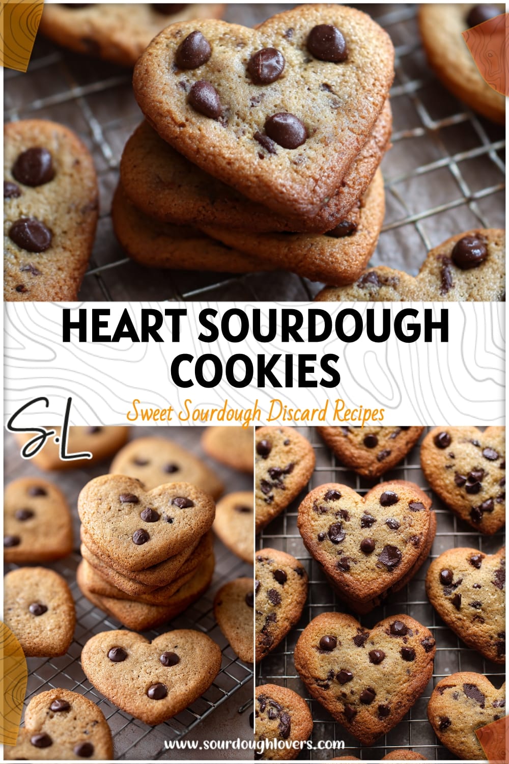 Heart-Shaped Sourdough Chocolate Chip Cookies
