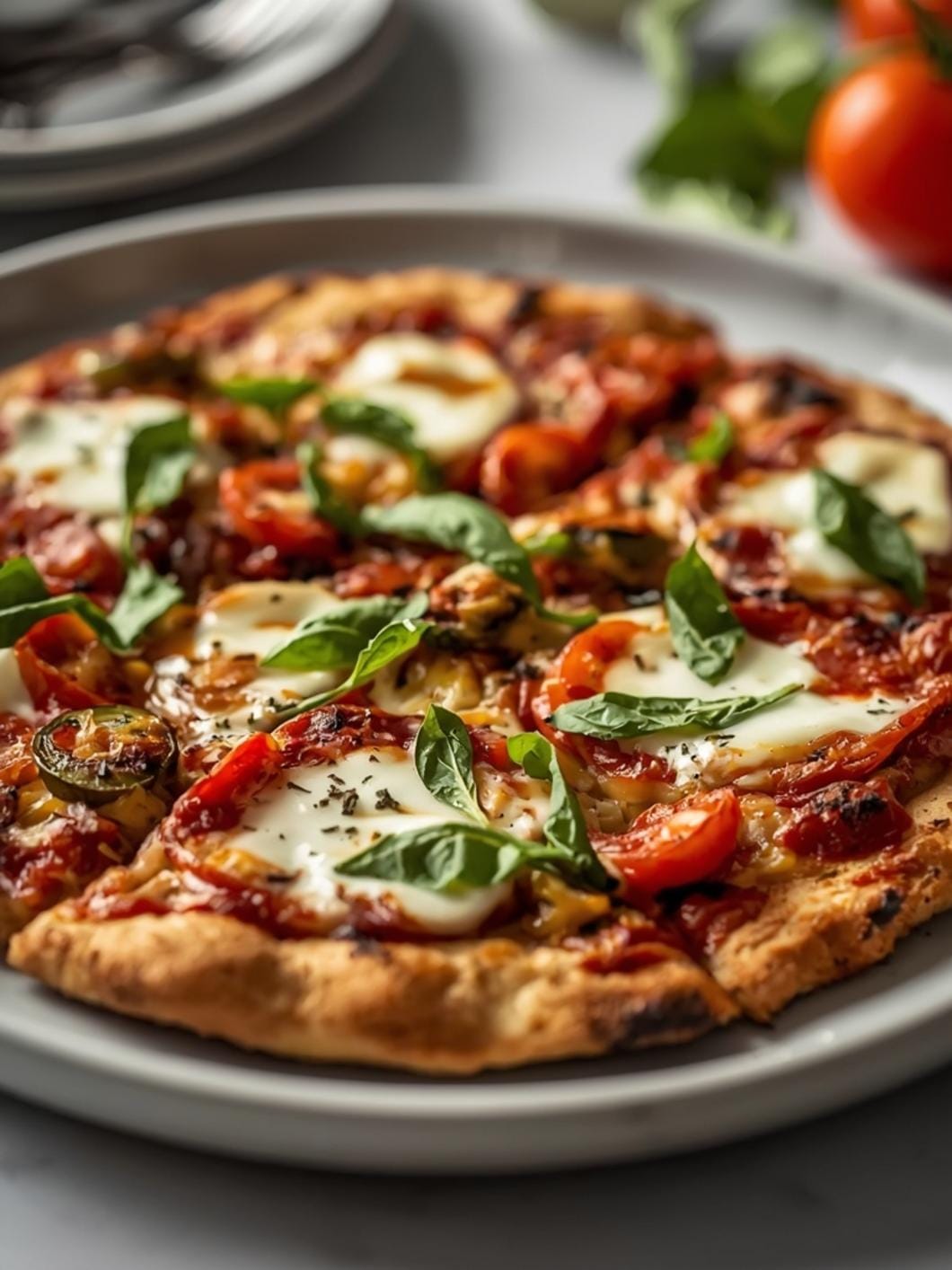 Homemade Sourdough Garden Veggie Pizza Recipe