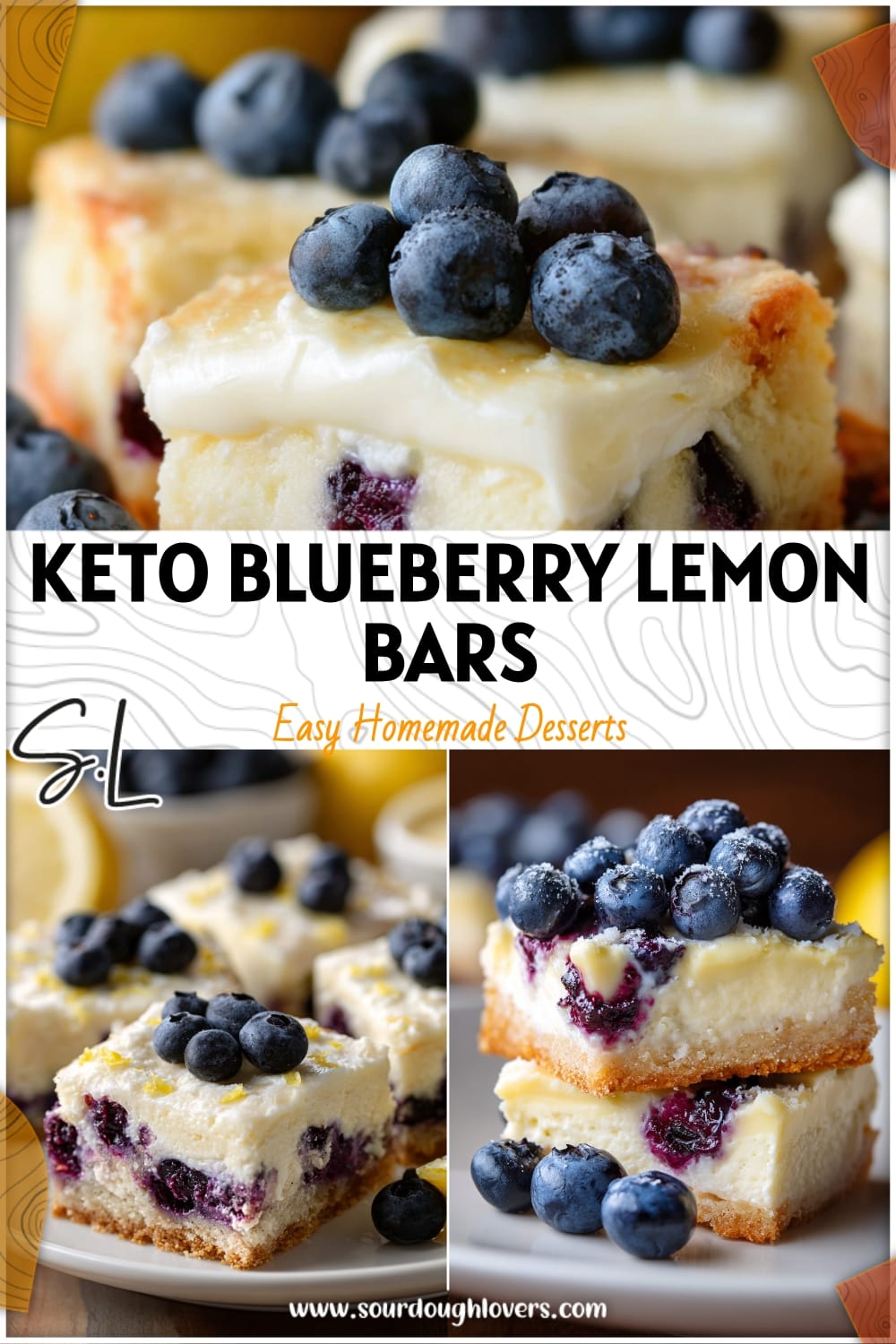 Keto Blueberry Lemon Bars with Cream Cheese