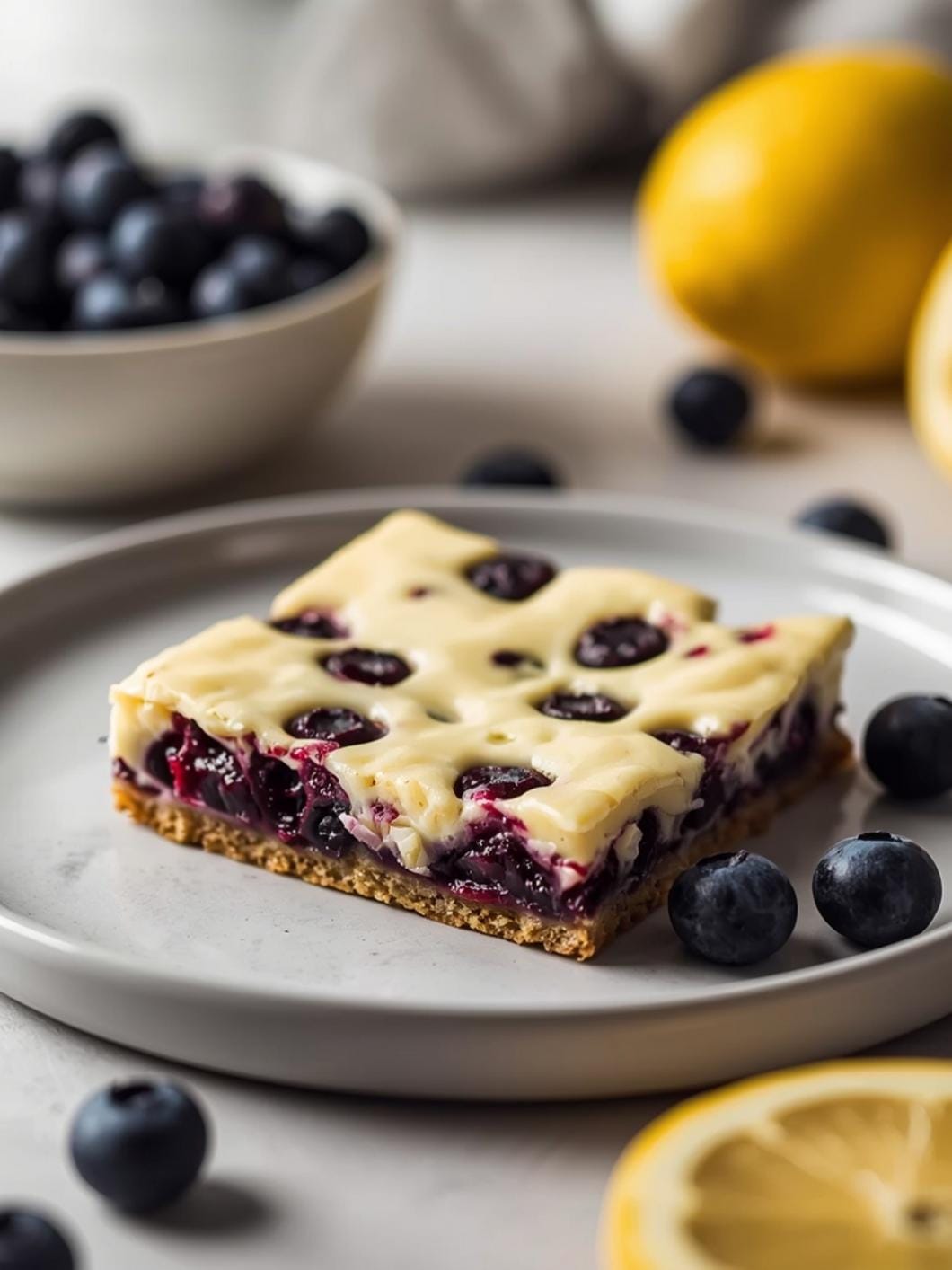 Keto Blueberry Lemon Bars with Cream Cheese