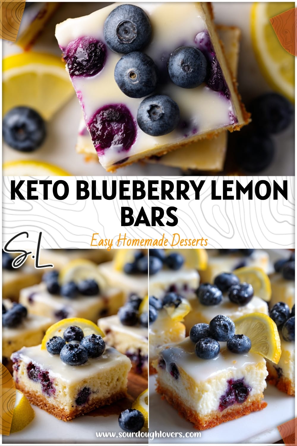 Keto Blueberry Lemon Bars with Cream Cheese