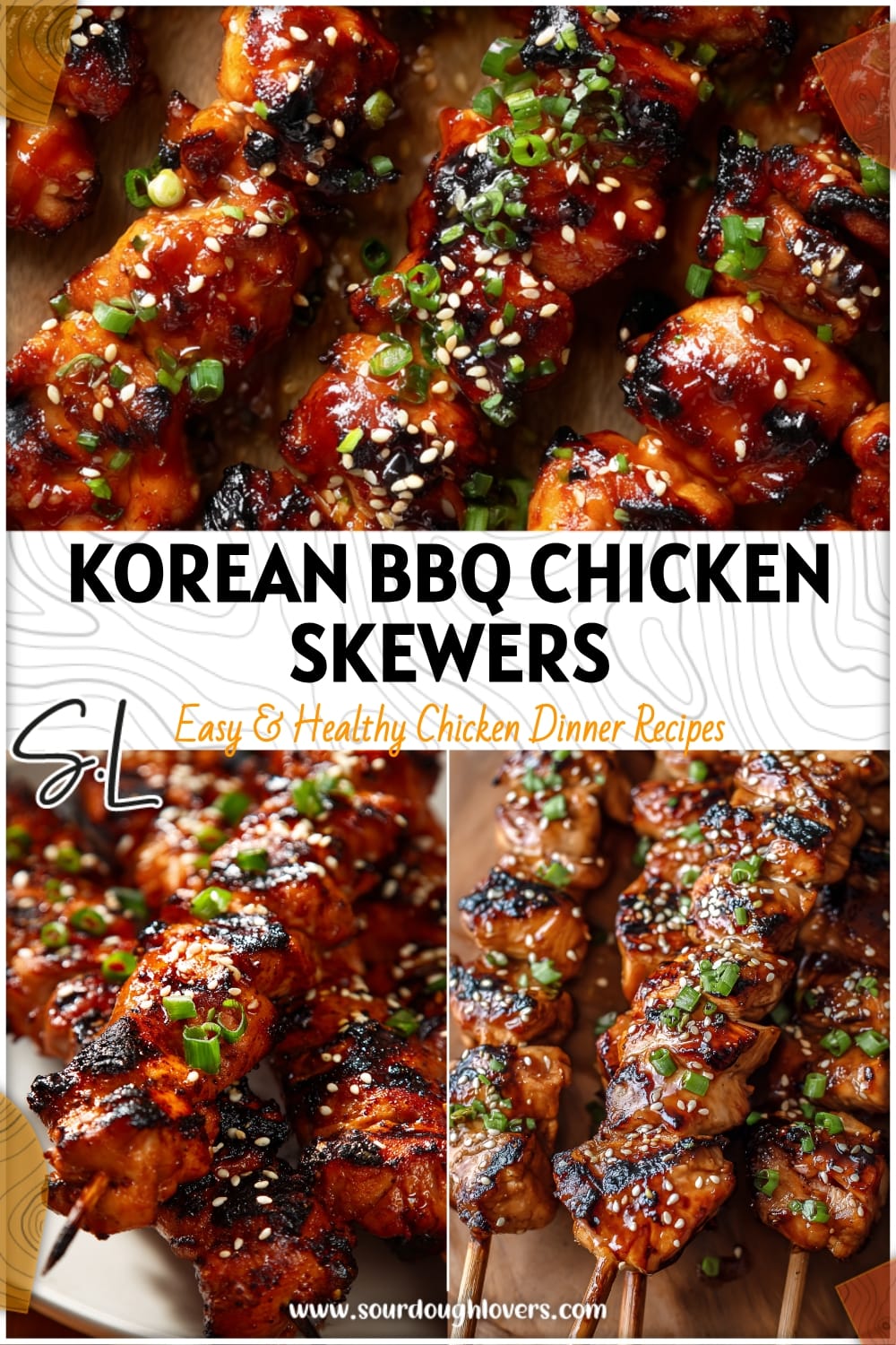 Grilled Korean BBQ Chicken Skewers with Easy Asian BBQ Sauce