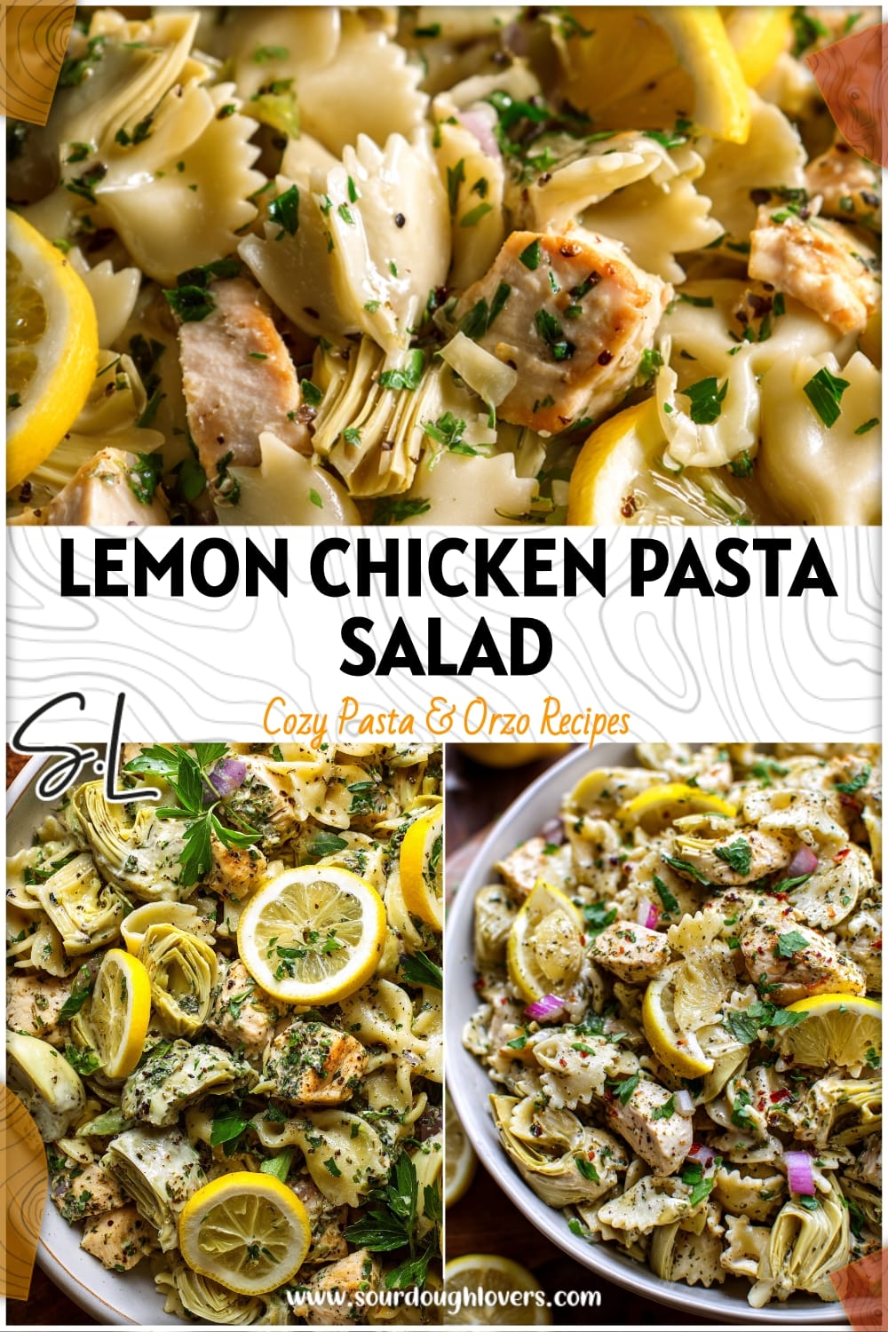 Lemon Chicken Pasta Salad with Artichokes & Herbs