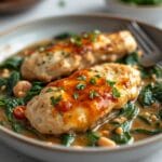 One-Pan Creamy Garlic Chicken with Spinach 12 =