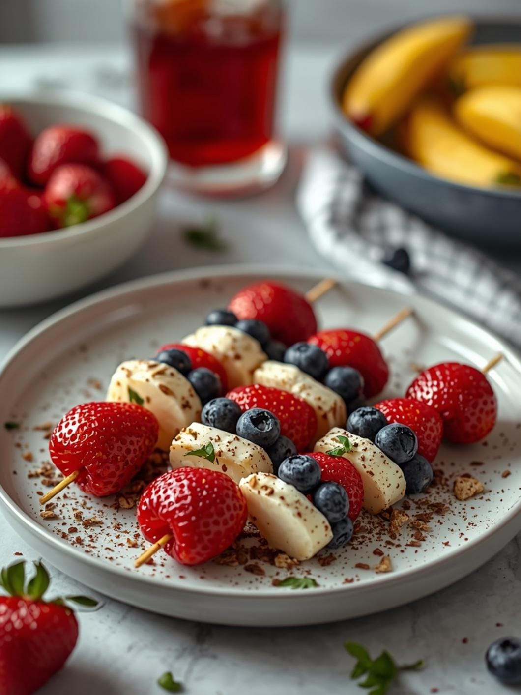 Patriotic Fruit Kabobs: Easy Red, White & Blue Party Food for Kids
