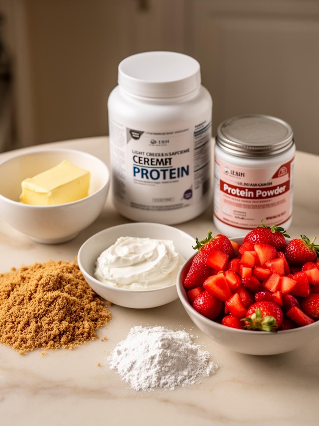 Protein Strawberry Cheesecake Cups: Healthy & Easy Meal Prep Snack