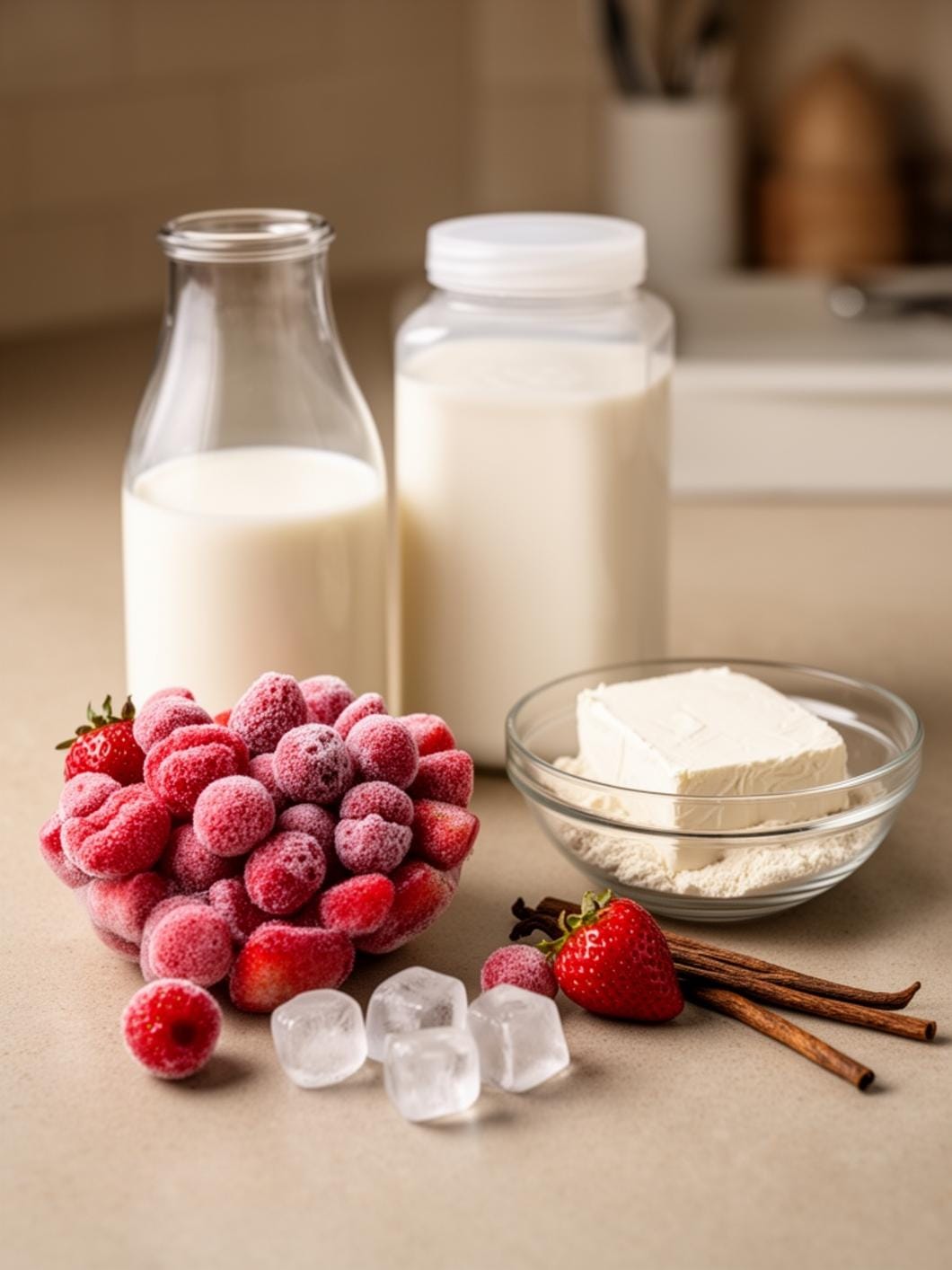 Protein Strawberry Cheesecake Smoothie - No Banana Recipe!