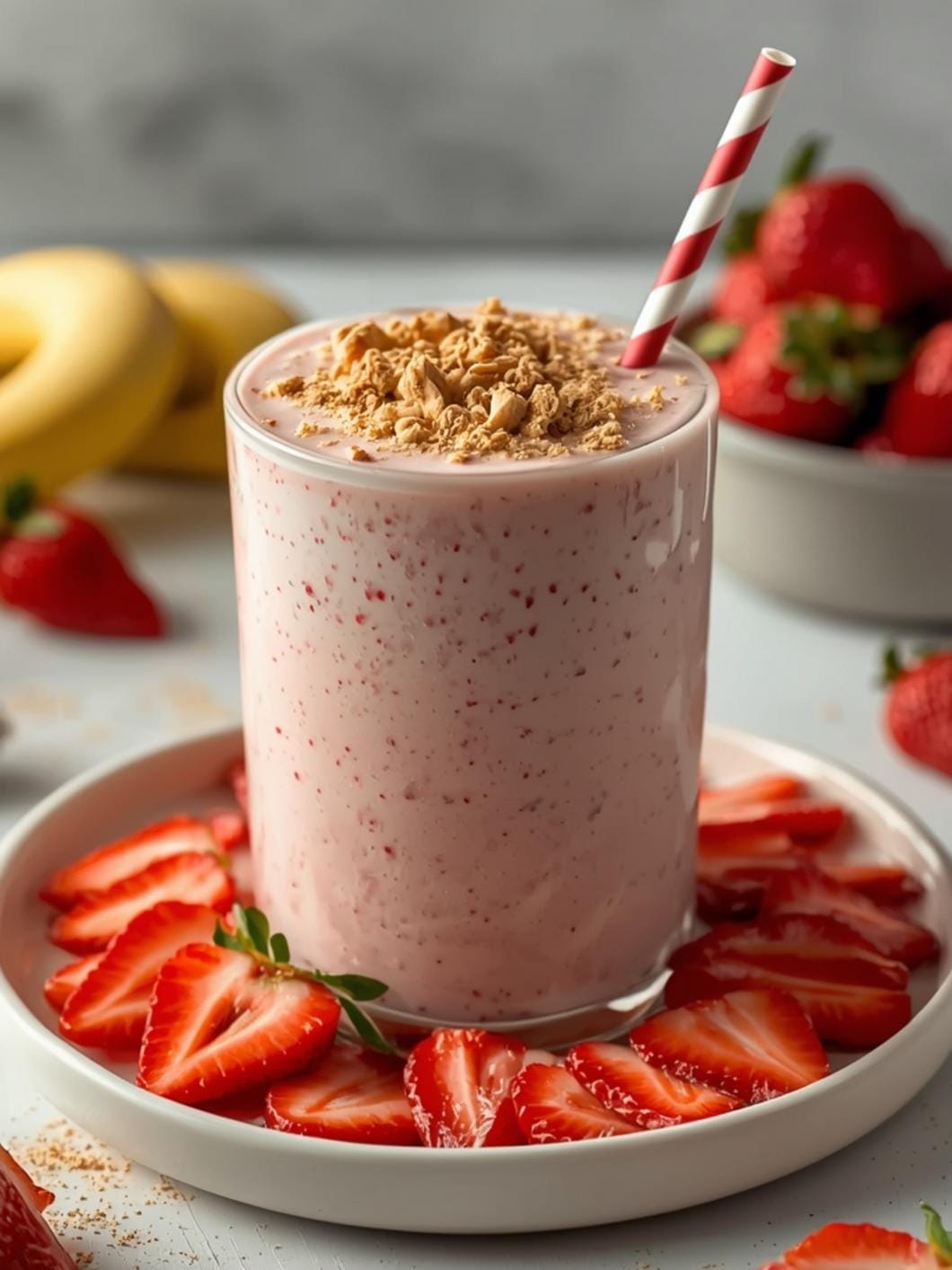 Protein Strawberry Cheesecake Smoothie - No Banana Recipe!
