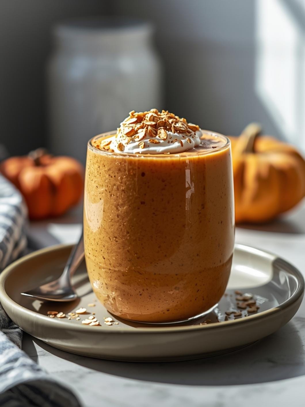 Pumpkin Pie Smoothie with Oat Milk - Healthy Breakfast Recipe