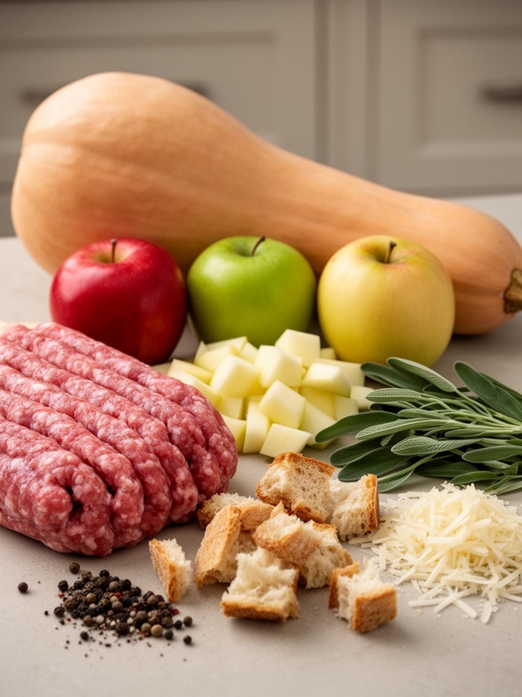 Sourdough Apple Sage Stuffed Butternut Squash Recipe