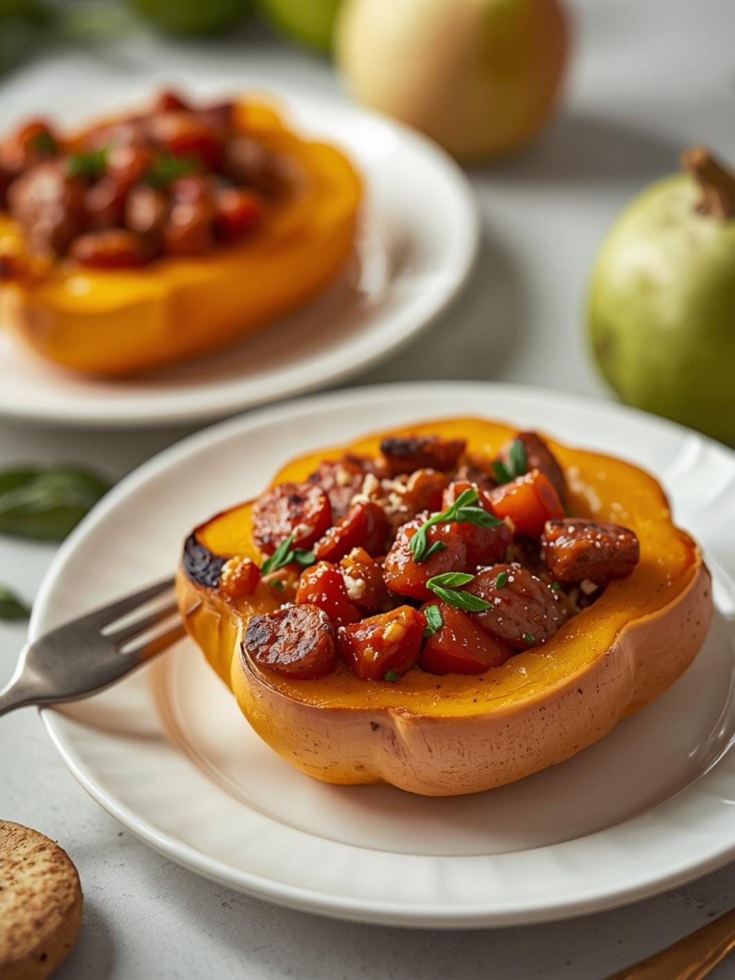 Sourdough Apple Sage Stuffed Butternut Squash Recipe