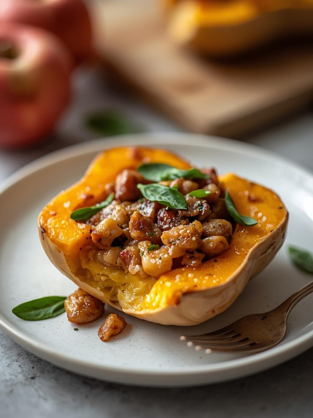 Sourdough Apple Sage Stuffed Butternut Squash Recipe