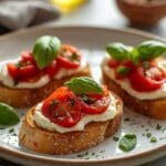 Sourdough Bruschetta with Tomato & Basil 12 =