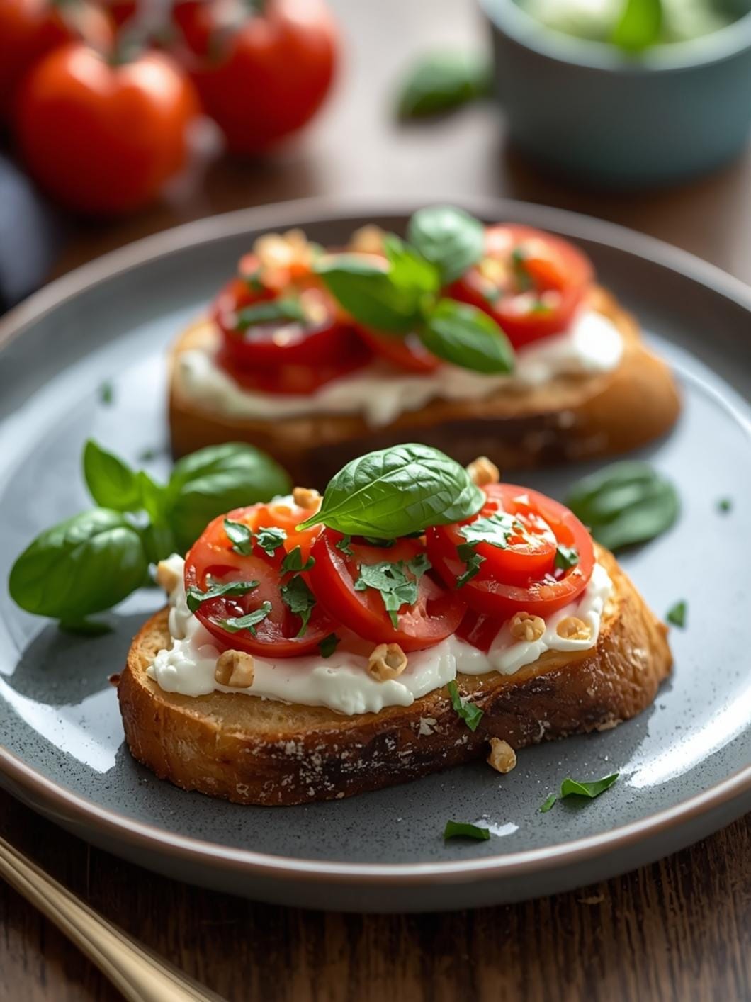 Sourdough Bruschetta with Tomato & Basil 15 Sourdough Bruschetta with Tomato & Basil
