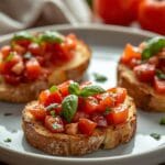 Sourdough Bruschetta with Tomato & Basil 12 =