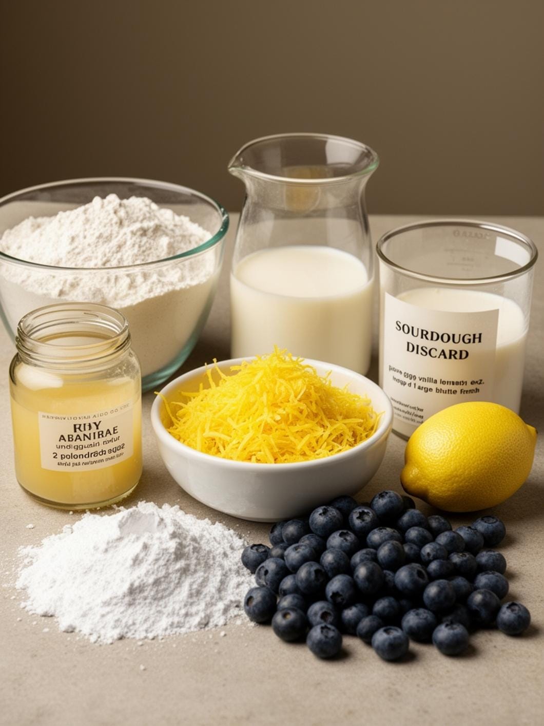 Sourdough Discard Lemon Blueberry Loaf